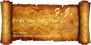 Fráter Júlia névjegykártya