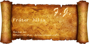 Fráter Júlia névjegykártya