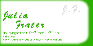 julia frater business card